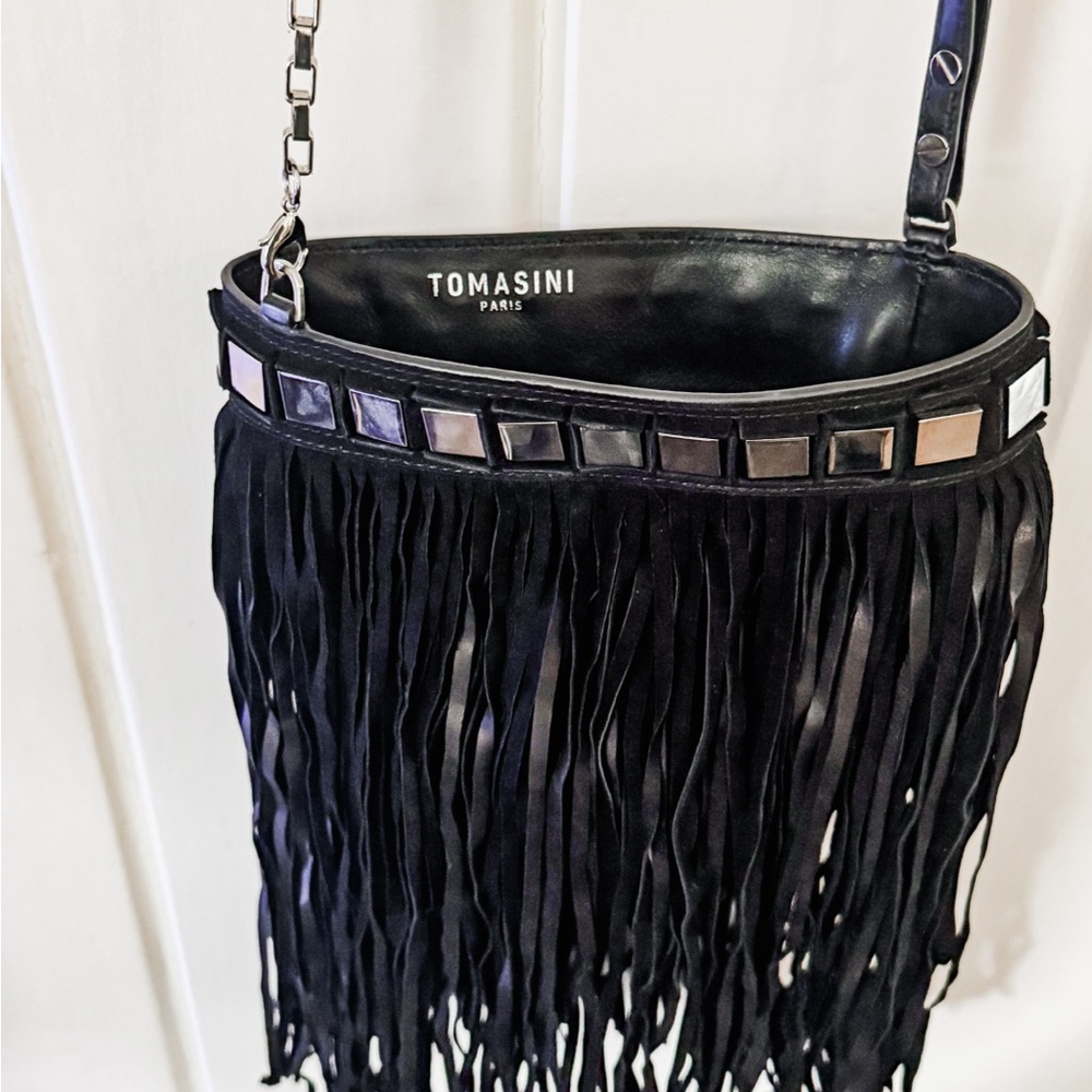 Tomasini Paris Black Fringe Bag
